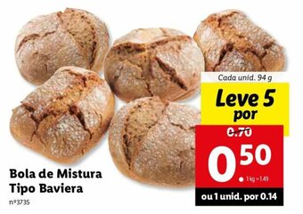 Lidl Bola de Mistura Tipo Baviera 94g promoção
