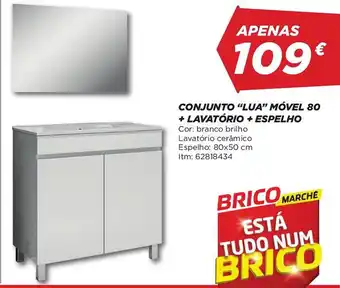 Conjunto "lua" móvel 80 + lavatório + espelho