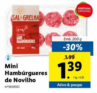 Lidl Mini Hambúrgueres de Novilho 200g promoção