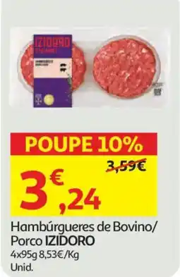 Auchan Hambúrgueres de Bovino/ Porco IZIDORO promoção