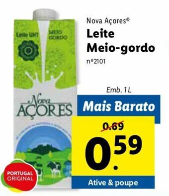 Nova Açores Leite Meio-gordo 1L