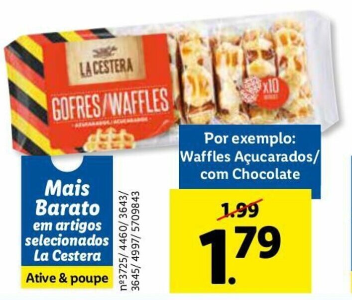 Promoção La Cestera Waffles Açucarados/com Chocolate em Lidl