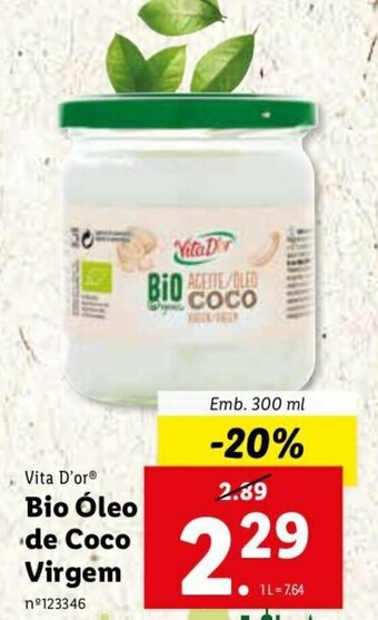 Lidl Vita D'or Bio Óleo de Coco Virgem 300ml promoção