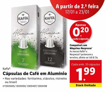 Kaffa Cápsulas de Cafá em Alumínio 10 cápsulas