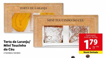 Lidl Torta de Laranja/Mini Toucinho do Céu 2x90g/115g promoção
