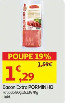 Auchan Bacon Extra PORMINHO Fatiado promoção