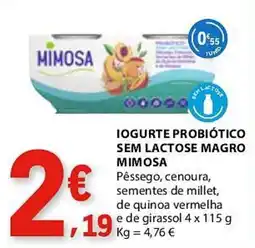 E.Leclerc Iogurte probiótico sem lactose magro mimosa promoção