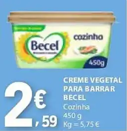 E.Leclerc Creme vegetal para barrar becel cozinha promoção