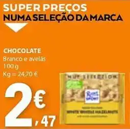 E.Leclerc Chocolate branco e avelãs promoção