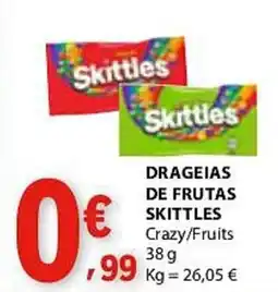 E.Leclerc Drageias de frutas skittles crazy/fruits promoção