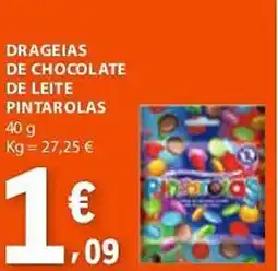 E.Leclerc Drageias de chocolate de leite pintarolas promoção