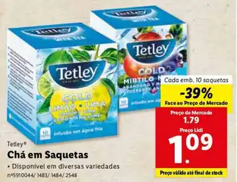 Lidl Tetly Chá em Saquetas 10 saquetas promoção