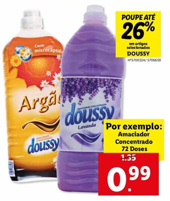 Lidl Doussy Amaciador Concentrado 72 doses promoção