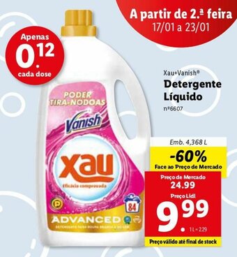 Lidl Xau+Vanish Detergente Líquido 4,368L promoção
