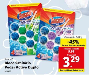 Lidl Sonasol Bloco Sanitário Poder Activo Duplo 2x50g promoção