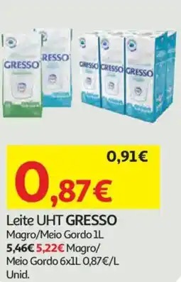 Auchan Leite UHT GRESSO Magro/Meio Gordo promoção