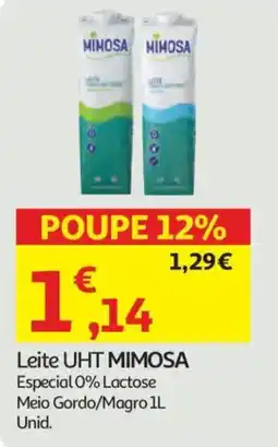 Auchan Leite UHT MIMOSA promoção