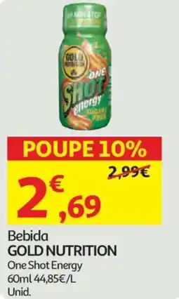 Auchan Bebida GOLD NUTRITION One Shot Energy promoção