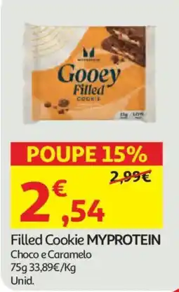 Auchan Filled Cookie MYPROTEIN Choco e Caramelo promoção