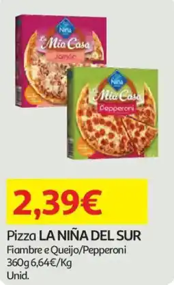 Auchan Pizza LA NIÑA DEL SUR Fiambre e Queijo/Pepperoni promoção