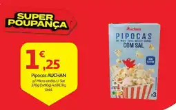 Auchan Pipocas AUCHAN p/Micro-ondas c/ Sal promoção