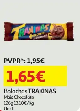Auchan Bolachas TRAKINAS Mais Chocolate promoção