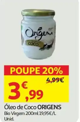 Auchan Óleo de Coco ORIGENS Bio Virgem promoção