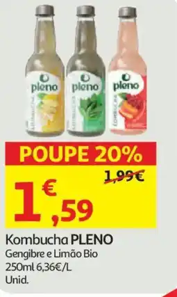 Auchan Kombucha PLENO Gengibre e Limão Bio promoção