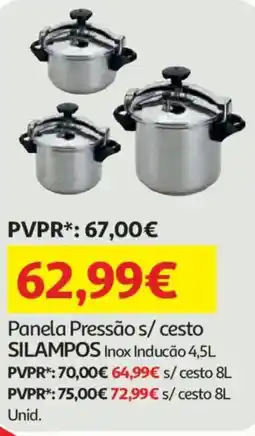 Auchan Panela Pressão s/ cesto SILAMPOS Inox Inducão promoção