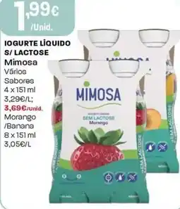 Intermarché Iogurte líquido s/lactose mimosa promoção
