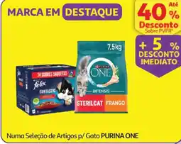 Auchan Numa Seleção de Artigos p/ Gato PURINA ONE promoção
