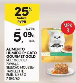 Continente Alimento humido p/gato gourmet gold promoção