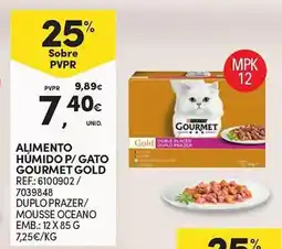 Continente Alimento humido p/gato gourmet gold promoção