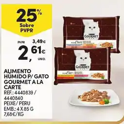 Continente Alimento humido p/gato gourmet ala carte promoção