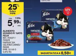 Continente Alimento humido p/ gato felix promoção