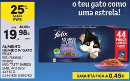 Continente Alimento humido p/ gato felix promoção