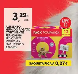 Continente Alimento humido p/gato continente promoção
