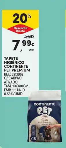 Continente Tapete higiénico continente pet premium promoção