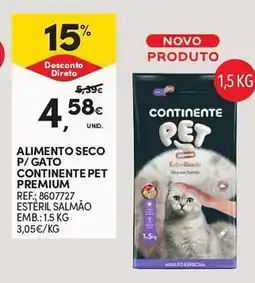 Continente Alimento seco p/gato continente pet premium promoção