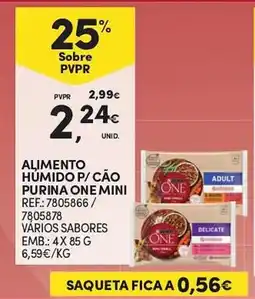 Continente Alimento húmido p/ cão purina one mini promoção