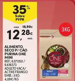 Continente Alimento seco p/cão purina one mini promoção