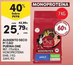 Continente Alimento seco p/ cao purina one promoção