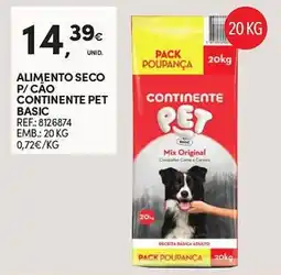 Continente Alimento seco p/ cao continente pet basic promoção