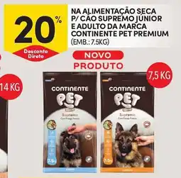 Continente Na alimentação seca p/cão supremo júnior e adulto da marca continente pet premium promoção