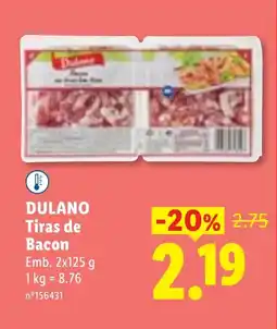 Lidl DULANO Tiras de Bacon promoção