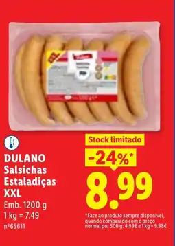 Lidl DULANO Salsichas Estaladiças XXL promoção