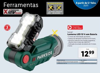 Lidl Parkside Lanterna LED 12V sem Bateria promoção