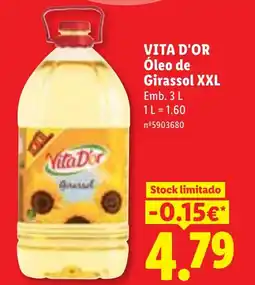 Lidl VITA D'OR Óleo de Girassol XXL promoção