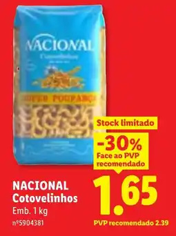 Lidl NACIONAL Cotovelinhos promoção