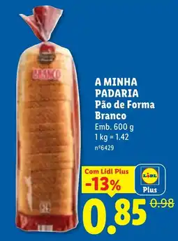 Lidl A MINHA PADARIA Pão de Forma Branco promoção